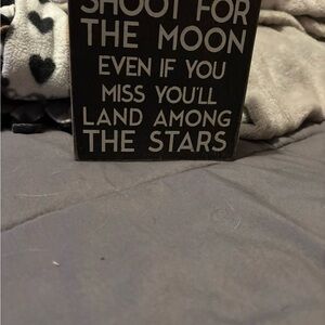 Inspirational 'Shoot for the Moon' Black Wooden Sign - Home Accents